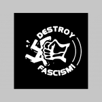 Destroy Fascism!  mikina s kapucou stiahnutelnou šnúrkami a klokankovým vreckom vpredu 